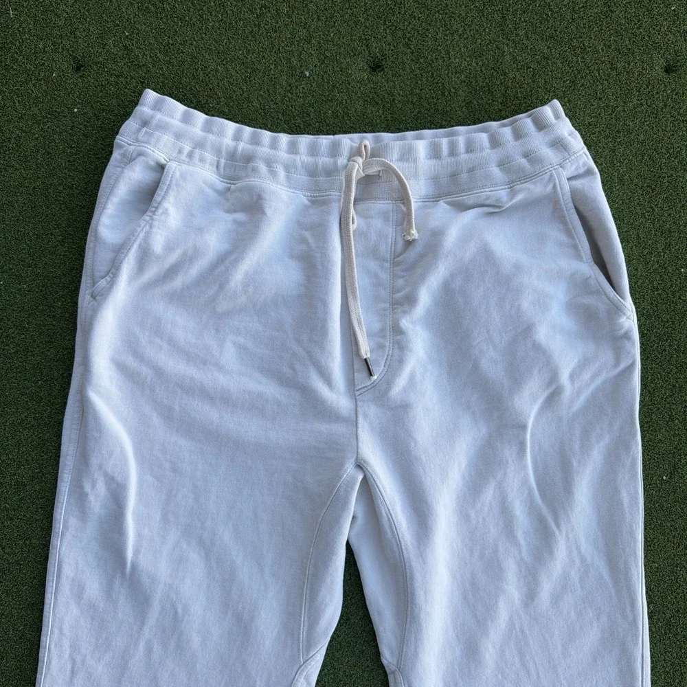 Buck Mason Sweatpants Mens XL Cream Tapered Joggers Casual Cotton Minimalist